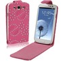 Schutzh�lle Flip d�nn f�r Case Handy Samsung Galaxy S3 i9300 / i9305 / S3 NEO i9301 Strass Pink