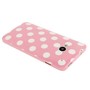 Schutzh�lle TPU Case f�r Handy HTC One M7 Rosa / Wei�e Punkte