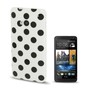 Schutzh�lle TPU Case f�r Handy HTC One M7 Wei� / Schwarze Punkte