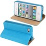 Schutzh�lle Handytasche (Flip Quer) f�r Handy Apple iPhone 4 / 4s Neonblau