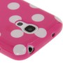 Schutzh�lle Punkte TPU Case f�r Handy Samsung Galaxy S4 mini i9190 pink/weiss
