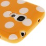 Schutzh�lle Punkte TPU Case f�r Handy Samsung Galaxy S4 mini i9190 orange/weiss