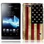 Hard Case H�lle Retro USA f�r Handy Sony Xperia go ST27i