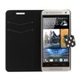 Schutzh�lle Handytasche (Flip Quer) f�r Handy HTC One mini M4 Schwarz / Wei�