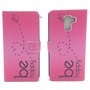 Handyh�lle Tasche f�r Handy Huawei Honor 7 Be Happy Pink