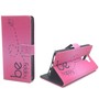 Handyh�lle Tasche f�r Handy Huawei Honor 7 Be Happy Pink