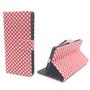 Handyh�lle Tasche f�r Handy Sony Xperia M5 Polka Dot Rot