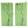 Handyh�lle Tasche f�r Handy Sony Xperia M5 Be Happy Gr�n