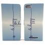  Handyh�lle Tasche f�r Case Handy Wiko Lenny 3 Schriftzug Be Happy Blau