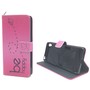 Handyh�lle Tasche f�r Handy Sony Xperia XA Be Happy Pink