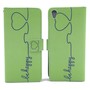 Handyh�lle Tasche f�r Handy Sony Xperia XA Be Happy Gr�n