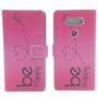 Handyh�lle Tasche f�r Handy LG G5 Be Happy Pink