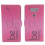 Handyh�lle Tasche f�r Handy LG G5 Be Happy Pink