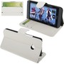 Handyh�lle Horizontal Flip mit Credit Card Slots f�r HTC One M7 Weiss