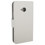 Handyh�lle Horizontal Flip mit Credit Card Slots f�r HTC One M7 Weiss
