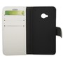Handyh�lle Horizontal Flip mit Credit Card Slots f�r HTC One M7 Weiss