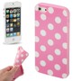 TPU Backcover H�lle gepunktet f�r Handy Apple iPhone 5 / 5s Rosa / Wei�
