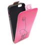 Handyh�lle Tasche f�r Handy Apple iPhone SE 5 5s Be Happy Pink