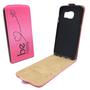 Handyh�lle Tasche f�r Handy Samsung Galaxy S7 Edge Be Happy Pink