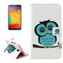 Schutzh�lle Handytasche (Flip Quer) f�r Handy Samsung Galaxy Note 3 Neo 3G SM-N750 / Galaxy Note 3 Neo LTE+ SM-N7505 / Galaxy Note 3 Neo Dual SIM SM-N7502 Eule auf Ast