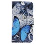 Schutzh�lle Handytasche (Flip Quer) f�r Handy Wiko Darknight Blauer Schmetterling