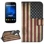 Schutzh�lle Handytasche (Flip Quer) f�r Handy Wiko Darknight Retro Fahne USA
