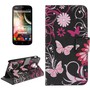 Schutzh�lle Handytasche (Flip Quer) f�r Handy Wiko Darkmoon Schmetterlinge