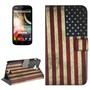 Schutzh�lle Handytasche (Flip Quer) f�r Handy Wiko Darkmoon Retro Fahne USA
