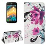 Schutzh�lle Handytasche (Flip Quer) f�r Handy Wiko Barry Motiv Blume