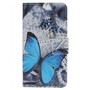 Schutzh�lle Case Handytasche (Flip Quer) f�r Case Handy Samsung Galaxy A3 A300F Blauer Schmetterling