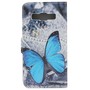 Schutzh�lle Case Handytasche (Flip Quer) f�r Case Handy Samsung Galaxy A3 A300F Blauer Schmetterling