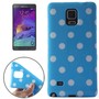 Schutzh�lle f�r Handy Samsung Galaxy Note 4 SM-N910F Hellblau / Wei� gepunktet