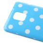 Schutzh�lle f�r Handy Samsung Galaxy Note 4 SM-N910F Hellblau / Wei� gepunktet