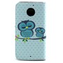 Handyh�lle Tasche f�r Handy Motorola Moto X (2nd Gen.) Motiv Eulen auf Ast