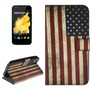 Handyh�lle Tasche f�r Handy Wiko Sunset Retro Fahne USA