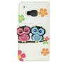Handyh�lle Tasche f�r Handy HTC One M9 Eulen Paar