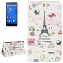 Handyh�lle Tasche f�r Handy Sony Xperia E4 Paris Eiffelturm