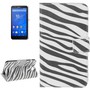 Handyh�lle Tasche f�r Handy Sony Xperia E4 Zebra Streifen