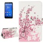 Handyh�lle Tasche f�r Handy Sony Xperia E4 Winterblume