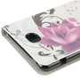 Handyh�lle Tasche f�r Handy Sony Xperia E4 Blume Lila / Violett