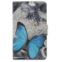 Handyh�lle Tasche f�r Handy Sony Xperia E4 Blauer Schmetterling