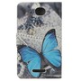 Handyh�lle Tasche f�r Handy Sony Xperia E4 Blauer Schmetterling