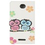 Handyh�lle Tasche f�r Handy Sony Xperia E4 Eulen Paar Verliebt