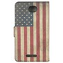 Handyh�lle Tasche f�r Handy Sony Xperia E4 Retro Fahne USA
