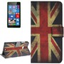Handyh�lle Tasche f�r Handy Microsoft Lumia 535 Retro Fahne England