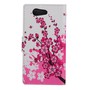Handyh�lle Tasche f�r Handy Sony Xperia Z4 Compact Winterblume
