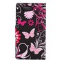 Handyhlle Tasche fr Handy Sony Xperia Z4 Compact Schmetterlinge Schwarz / Pink