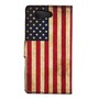 Handyh�lle Tasche f�r Handy Sony Xperia Z4 Compact Retro Fahne USA