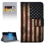 Handyh�lle Tasche f�r Handy Microsoft Lumia 950 XL Retro Fahne USA