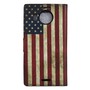 Handyh�lle Tasche f�r Handy Microsoft Lumia 950 XL Retro Fahne USA